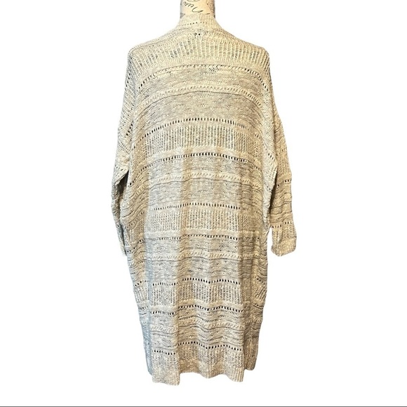 Ecote Oversized Open Front Longline Cardigan Ivory Chunky Knit Cozy Grandpa Core - Picture 9 of 11
